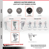 Service Caster 4 Inch Soft Rubber Swivel Top Plate Caster Set with 2 Brakes 2 Rigid SCC SCC-20S414-SRS-TLB-2-R-2